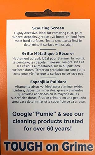 Pumie Flexi-Scour, 1 Pack, Flexible Scrubbing Screen for Household Cleaning, Flex 48, 5.5" x 4", Abrasive Grit Cleaning Screen, Clean Grills, Remove Carbon, Rust and Scale, Pack of 1