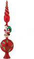 Kurt Adler Glass Santa Claus Design Treetop, 16-Inch