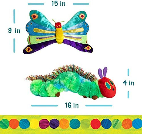 World of Eric Carle, The Very Hungry Caterpillar Butterfly Reversible Stuffed Animal Plush Toy, 16"