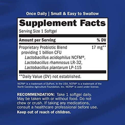 Nature’s Way Probiotic Pearls Women’s Probiotic Supplement, Vaginal & Digestive Health*, 1 Billion Cultures, No Refrigeration Required, 30 Softgels