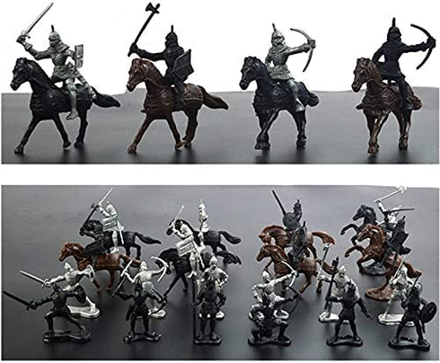 Army Toys, Army Men Toys for Boys,Medieval Knight Military Toys 28 Pieces of Warrior Horse Toy Soldier Models are Suitable for Learning Historical Warfare, Role-Playing and Giving Creative Gifts