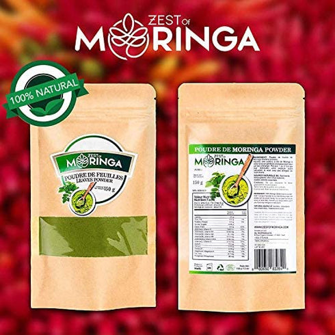 The World Most Potent Plant on Earth - Pure Moringa Leaf Powder- Green Super Food Supplements - The Ideal for Food Deficienty