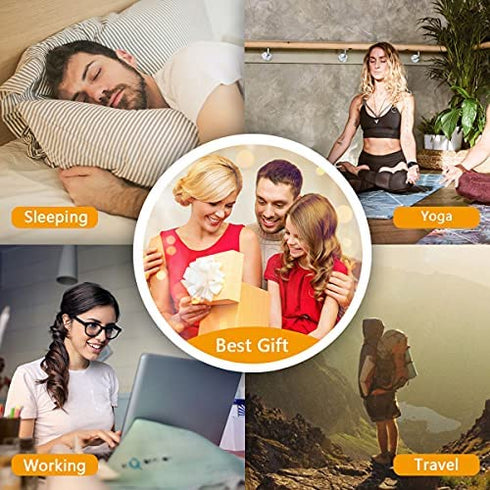 Easysleep Sound White Noise Machine with 25 Soothing Sounds and Night Lights with Memory Function 32 Levels of Volume and 5 Sleep Timer Powered by AC or USB for Sleeping Relaxation (Wood)