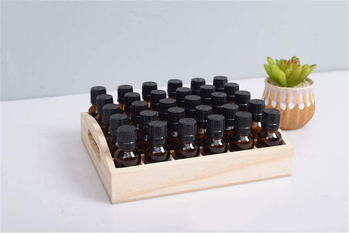 Meao Tray Type Wooden Essential Oil Display Storage Organizer Holder Stand - 30 Slots Natural Hard Pine Wood Rack - Holds up to 30 Aromatherapy Bottles - Ideal Gift Presentation Shelf #7