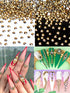 Warmfits 3600pcs Nail Art Rhinestone Crystal Gold Rhinestones Beads Nail Jewels Nail Design Round Flatback Gems Stones Studs 6 Sizes with Box for Nail Design Craft Art Shoes