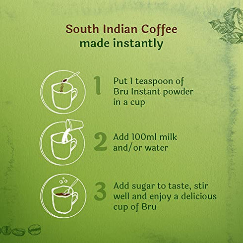 Bru Instant coffee, 100 grams pack, 3.5 oz, India - instant coffee-chicory mixture made from blends of coffee and chicory - Vegetarian