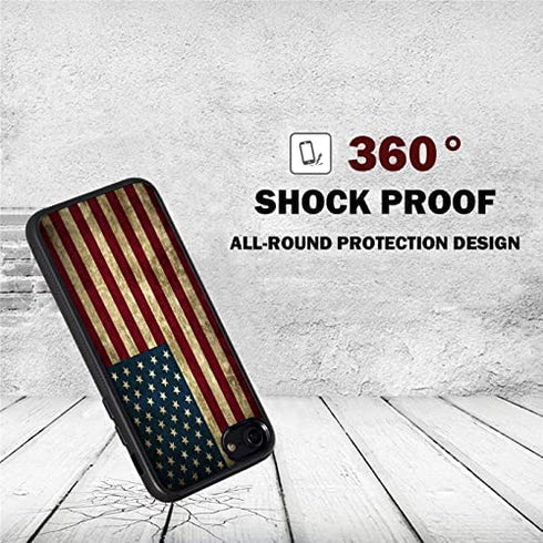 iPhone 7 Case, iPhone 8 Case, BWOOLL Slim Anti-Scratch Flexible Shock Absorbent Silicone Protective Case Cover for iPhone 7 Case/iPhone 8 (4.7 inch) - Vintage American Flag