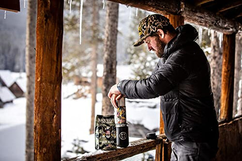 Black Rifle Coffee Just Black (Medium Roast) Whole Bean Coffee, 12 Ounce Bag of Coffee Beans, Medium Roast Coffee Beans, Featuring a Cocoa and Vanilla Aroma, Bold Tasting Notes, and a Smooth Buttery Finish, Helps Support Veterans and First Responders
