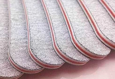 Yueton 20pcs 100/180 Grit Curve Double Sided Zebra File Emery Board Nail Files