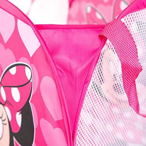Jay Franco Disney Minnie Mouse Pop Up Hamper - Mesh Laundry Basket/Bag with Durable Handles (Official Disney Product)