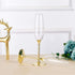Gold Creative Set Champagne Flutes - Wedding Glasses for Bride & Groom - Toasting Cups Gift Sets for Couples - Engagement, Wedding, Anniversary, House Warming