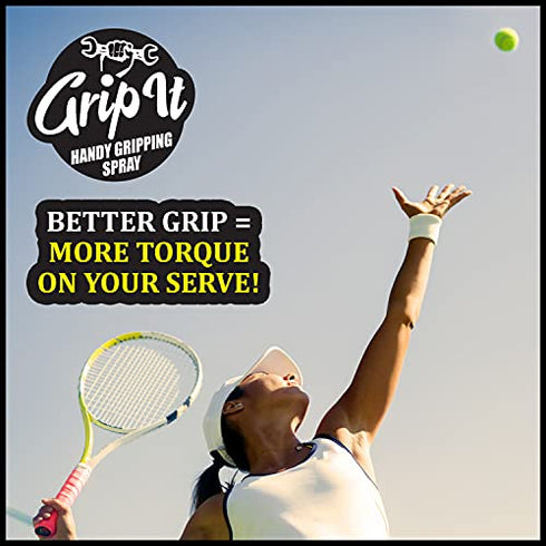 Grip-iT Hand Grip Spray - Better Pole Grip for Pole Dancing - Firm Grip for Aerial Silks & Yoga Swing - Supercharge Your Tennis Overgrips - Pickleball Paddles Grip Replacement - Rosin Based 2 oz