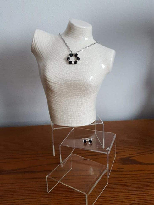 Hedume Set of 9 Clear Acrylic Display Risers for Figures, Buffets, Cupcakes and Jewelry Display Stands