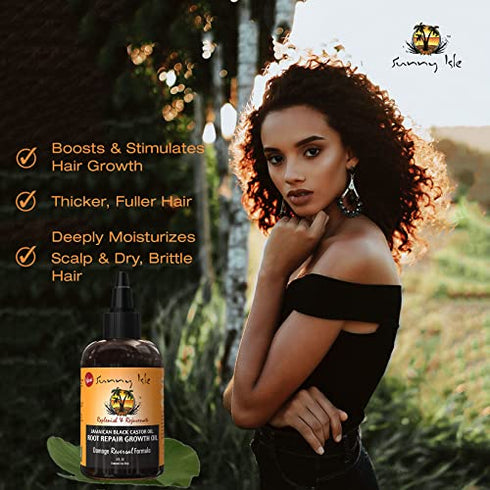 Sunny Isle Jamaican Black Castor Oil Root Repair Growth Oil, Brown 4 Fl Oz