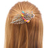 2 Pack Peacock Alligator Hair Clips Rhinestone Flower Decorative Alligator Hair Clips, Metal Flower Hair Clips for Women (Style-C)