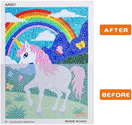 ZALIAFEI Diamond Painting for Kids with Frames, Mosaic Gem Sticker Art Projects Kits, Holiday Crafts Supplies Gifts for Girls Boys Ages 6 7 8 9 10 11 12