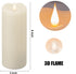 Real Wax Flameless Pillars Fake Flickering Candles Battery Include Dancing Moving LED Flames with 5-Hour Timer and Long Lasting for Seasonal & Home Decoration (D3inches X H8inches)