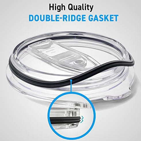 Pack of 3-20/10 oz Replacement Rubber Lid Ring, 3.3 Inch Diameter - Gasket Seals, Lid for Insulated Stainless Steel Tumblers, Cups Vacuum Effect, fit for Brands - Yeti, Ozark Trail, Beast, Black Lids