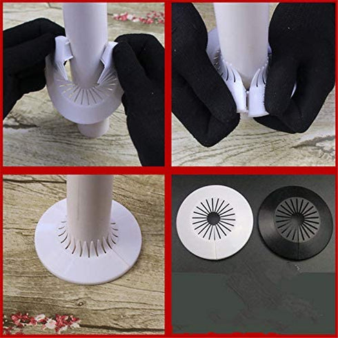 Wall Flange Easy Installation Plastic Radiator Escutcheon Water Pipe Drain Line Cover Collar Wall Pipe Cover Decoration Pipe Collars,Pipe Collar Cover (0.59-1.1inch, Black)