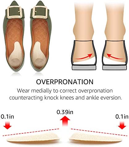 Dr. Shoesert Supination & Over-Pronation Inserts, Medial & Lateral Heel Insoles for Foot Alignment, Knee Pain, Bow Legs, Osteoarthritis - 2 Pairs (Medium - Women's 8-11.5|Men's 6-10.5)