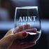 Aunt Est 2022 - New Aunties Stemless Wine Glass Gift for First Time Aunts - Bold 17 Oz Large Glasses