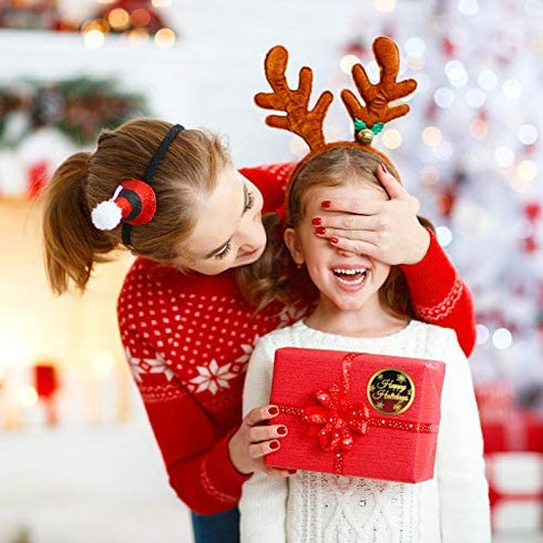 240 Pieces Christmas Happy Holidays Stickers Gold Foil Stamping Sticker 2 Inch Large Round Holiday Stickers Christmas Stickers for Christmas Holiday Cards Envelopes Boxes, Happy New Year Stickers