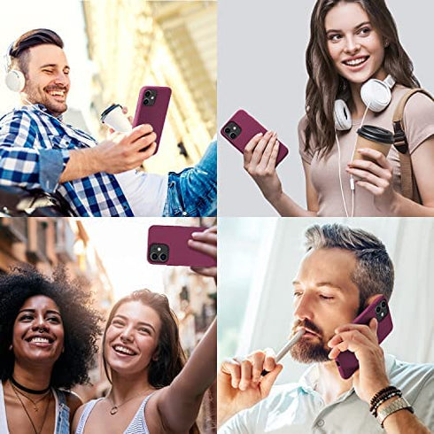 OuXul iPhone 11 Case,Liquid Silicone Gel Rubber Phone Case,Compatible with iPhone 11 Case Cover 6.1 Inch Full Body Slim Soft Microfiber Lining Protective Case (Wine)
