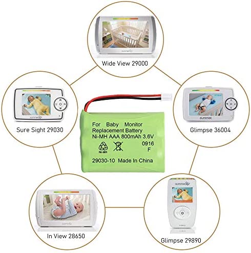 for Summer Infant Baby Monitor Replacement Battery for Summer Infant Wide View 28650 29000 29000A & Clear Sight 29040 29030 Parent Handheld 3.6V 800mA