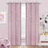 NICETOWN Twinkle Star Blackout Curtains - 84 inches Long Starry Sky Thick and Soft Room Darkening Drapes with Die-Out Stars for Princess Bedroom, 42 inches Wide, Lavender Pink=Baby Pink, 1 Pair