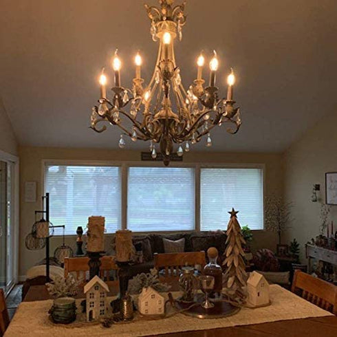 BRIMAX 6-Watt (60-Watt Equivalent), Clear, 600-Lumen, 80+ CRI, 2700K Warm White, Dimmable, B11 (E12 Candelabra Base) LED Candle Light Bulb, 6-Pack