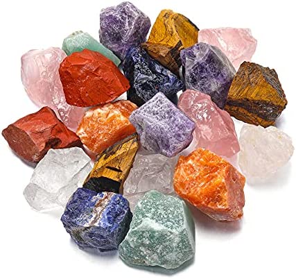 Top Plaza Bulk Moroxite Healing Crystals Rough Stones - Large 1" Natural Raw Stones Crystal for Reiki Healing, Wicca, Witchcraft, Tumbling, Cabbing, Fountain Rocks, Decoration, Polishing 0.5lb