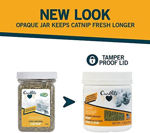 Our Pets Premium Catnip - 1.25 oz Jar of High Potency Catnip - 100% North American Grown
