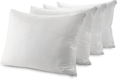 Guardmax Waterproof Pillow Protectors - Zippered Pillow Covers Bed Bug Hypoallergenic Pillow Cases, Protects from Dirt, Debris - Standard Size (20"x26") 4 Pack