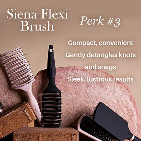L'ANGE HAIR Siena Flexi Curved Vented Hair Brush | Detangle Brush with Nylon Bristles | Best Wet Brush for Tangles and Knots | Ideal Brush for men and women | Flexible Vented Hair Brushes for Airflow