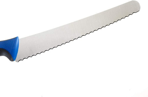 Mercer Culinary Millennia Colors Blue Handle, 10-Inch Wavy Edge Wide, Bread Knife