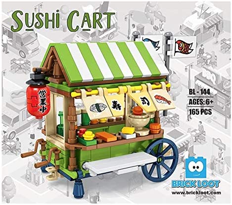Exclusive Mini City - Sushi Cart - Custom Design Bricks - Compatible with All Major Brands …