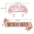 Birthday Crowns for Women, Didder Birthday Queen Rhinestone Tiara & Sash Kit, Rose Gold Birthday Tiaras and Crowns for Women Birthday Girl Crown Princess Crown Glitter Birthday Sash 21st Gifts Party