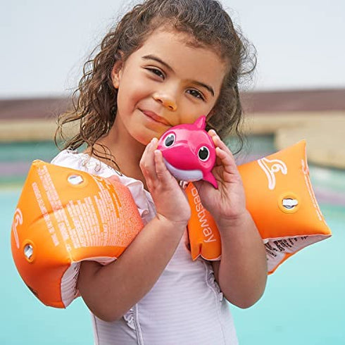 Robo Alive Junior Baby Shark Battery-Powered Sing and Swim Bath Toy by ZURU - Mommy Shark (Pink) (Custom Packaging)