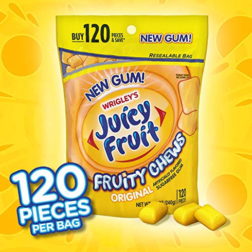 Juicy Fruit, Fruity Sugarfree Chewing Gum, 120 ct