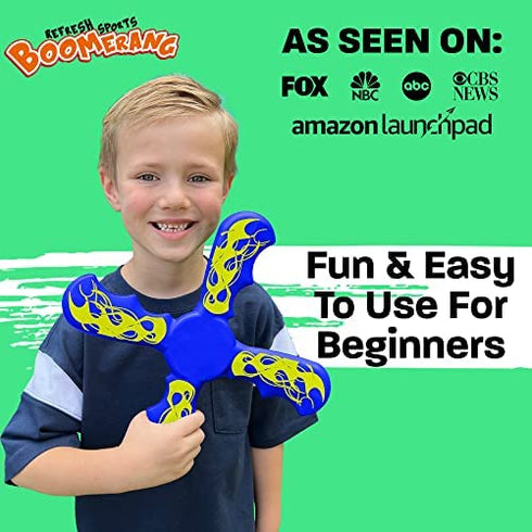 Boomerang Kids Outdoor Frisbee - Best Outside Boys Toys Age 6-8 & All Kids 8-12 - Soft Toy Boomerangs Gifts for Boys 8-12 & Girls All Ages - Fun Backyard Games Flying Disc Game - Gift Ideas for Kids