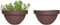 Elly D©cor Set of 2 10" Wall Modern, Resistant and Self Watering Planter Plates for Indoor or Outdoor Areas Durable Plastic Plant Pots with Rattan-Like Finish, Chocolate Brown