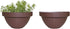 Elly D©cor Set of 2 10" Wall Modern, Resistant and Self Watering Planter Plates for Indoor or Outdoor Areas Durable Plastic Plant Pots with Rattan-Like Finish, Chocolate Brown