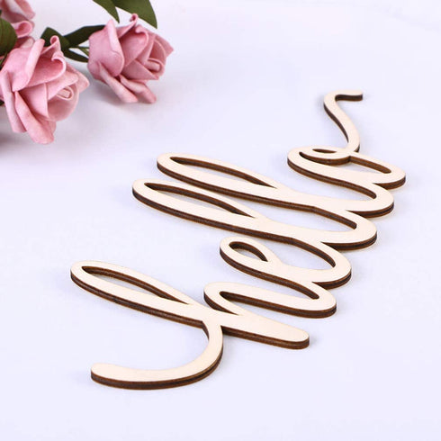 NUOBESTY Hello Wood Sign Home Wooden Letters DIY Block Words Sign Wooden Door Art Decoration,30.5x12.7x0.4cm,2pcs