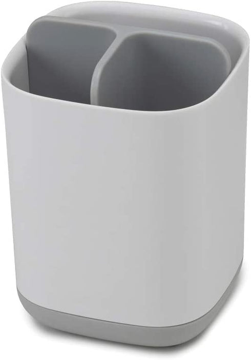 Joseph Joseph 70509 EasyStore Toothbrush Holder Bathroom Storage Organizer Caddy, Small, Gray
