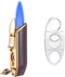 Butane Torch Lighter, Triple Jet Flame Lighters Durable Metal Body Portable Size with Cigar Cutter Luxury Gift Packaging, Torch Lighters Butane Refillable (Sold Without Butane)