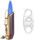 Butane Torch Lighter, Triple Jet Flame Lighters Durable Metal Body Portable Size with Cigar Cutter Luxury Gift Packaging, Torch Lighters Butane Refillable (Sold Without Butane)