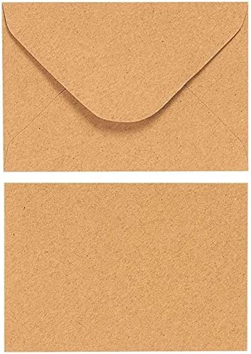 Juvale 100-Count Gift Card Envelopes Brown Kraft Mini Small Envelope for Business Cards Small Note Cards 4.1 x 2.75 Inches