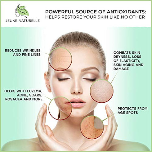 Jeune Naturelle Pumpkin Seed Oil Organic - 100% Pure RAW Cold Pressed Undiluted Pumpkin Seed Oil For Anti Aging Wrinkle Repair Dark Spots Scars Acne Hair Growth Serum Pumpkin Oil - Vitamin E Oil For Skin, 2 oz