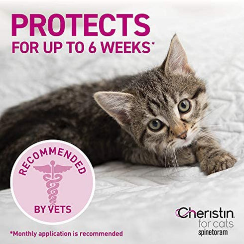 Cheristin for Cats Topical Flea Prevention – Starts Killing Fleas in 30 Minutes, 3 Dose