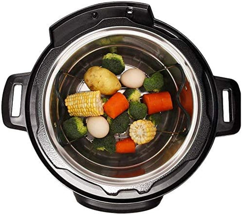 Pressure Cooker Accessories with Silicone Egg Bites Molds and Steamer Rack Trivet with Handles Compatible with Instant Pot Accessories 6, 8 Qt, 3 Pcs with 2 Bonus Spoons (Blue & Green - 3 Pcs)